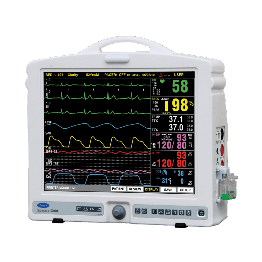 Clarity Spectra Gold  Upto 9 Parameters Patient Monitor – Clarity Medical  Pvt Ltd
